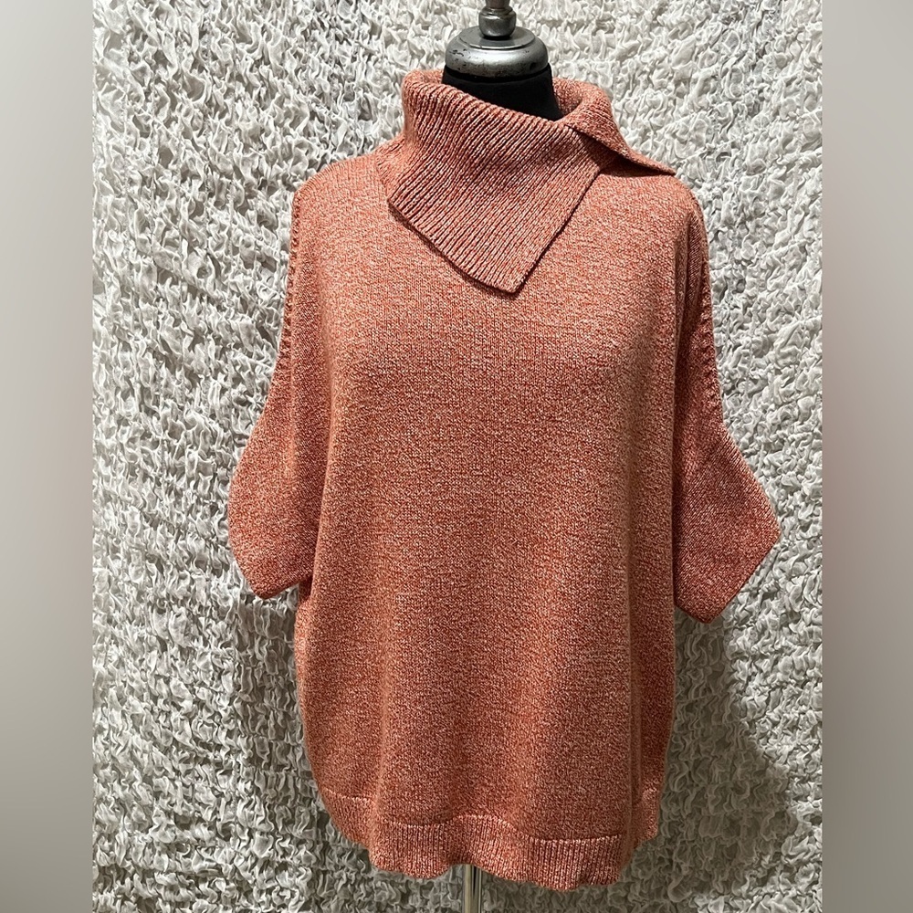 CABI FOLD-OVER COWLNECK, PINK FLEX, DOLMAN SLEEVE, WOMEN SIZE M